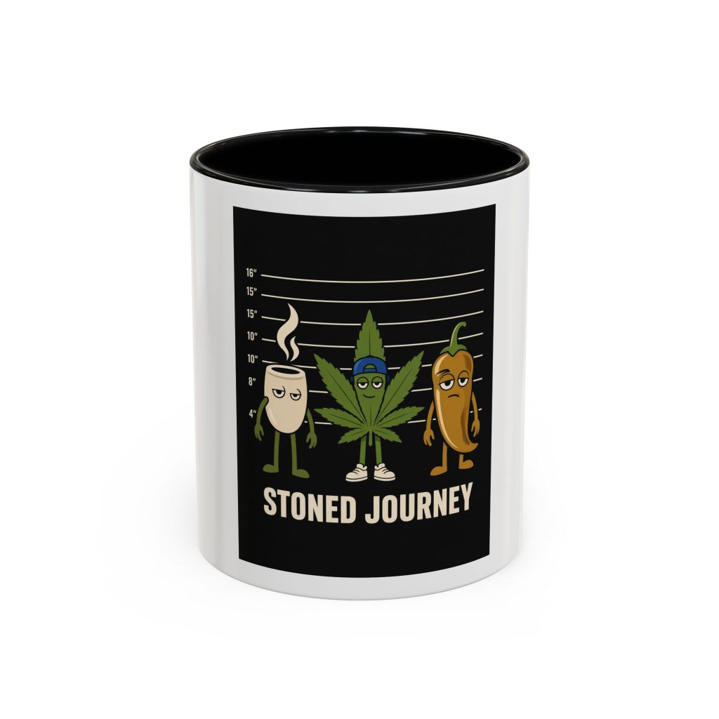 House Drop 8-5 ceramic mug with Stoned Journey artwork