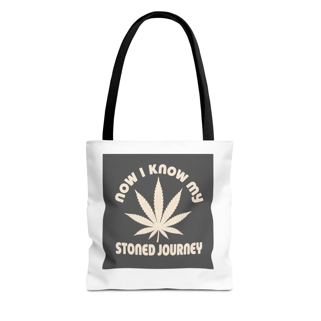 House Drop 9-1 canvas tote bag with Stoned Journey graphic