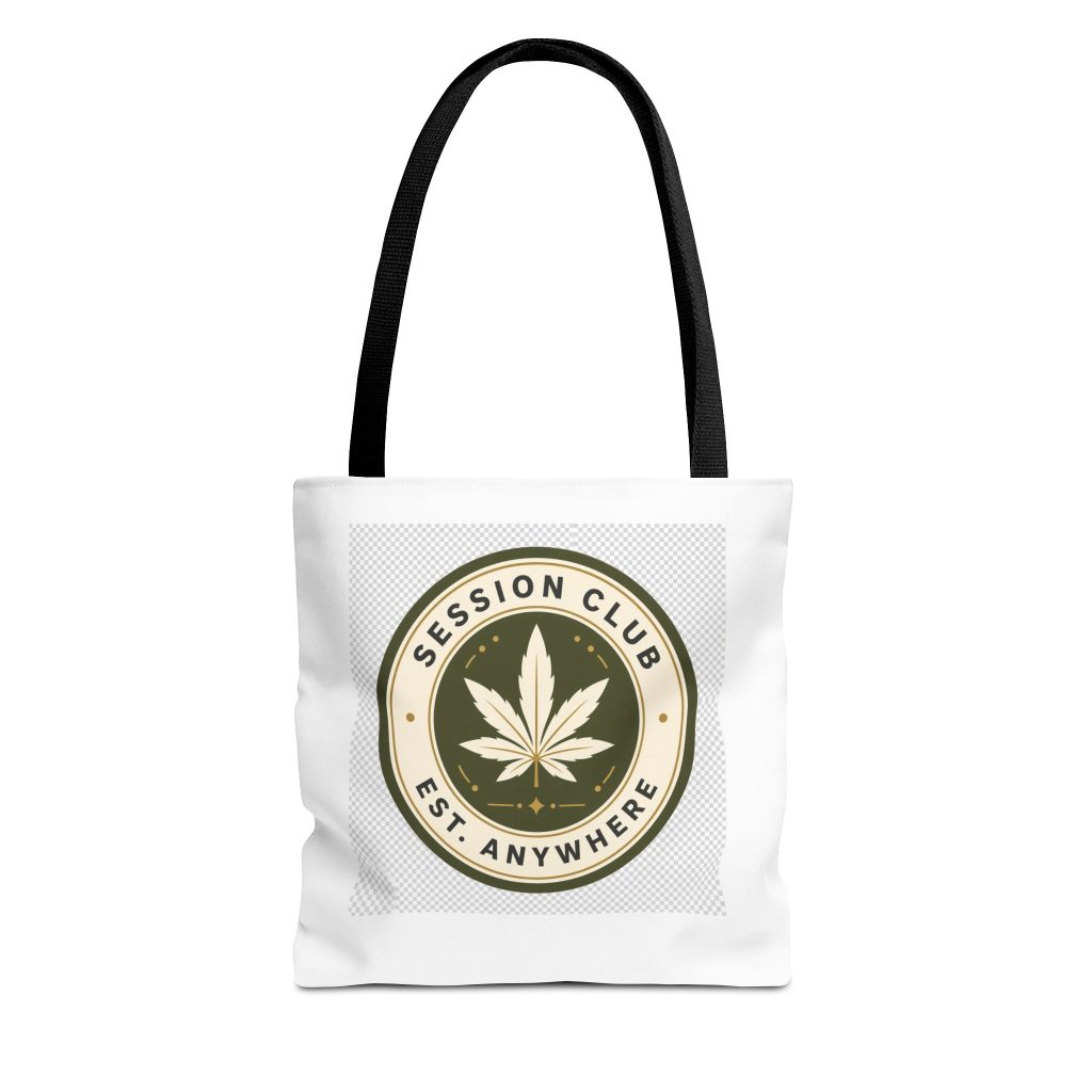 House Drop 14-3 canvas tote bag with Stoned Journey graphic