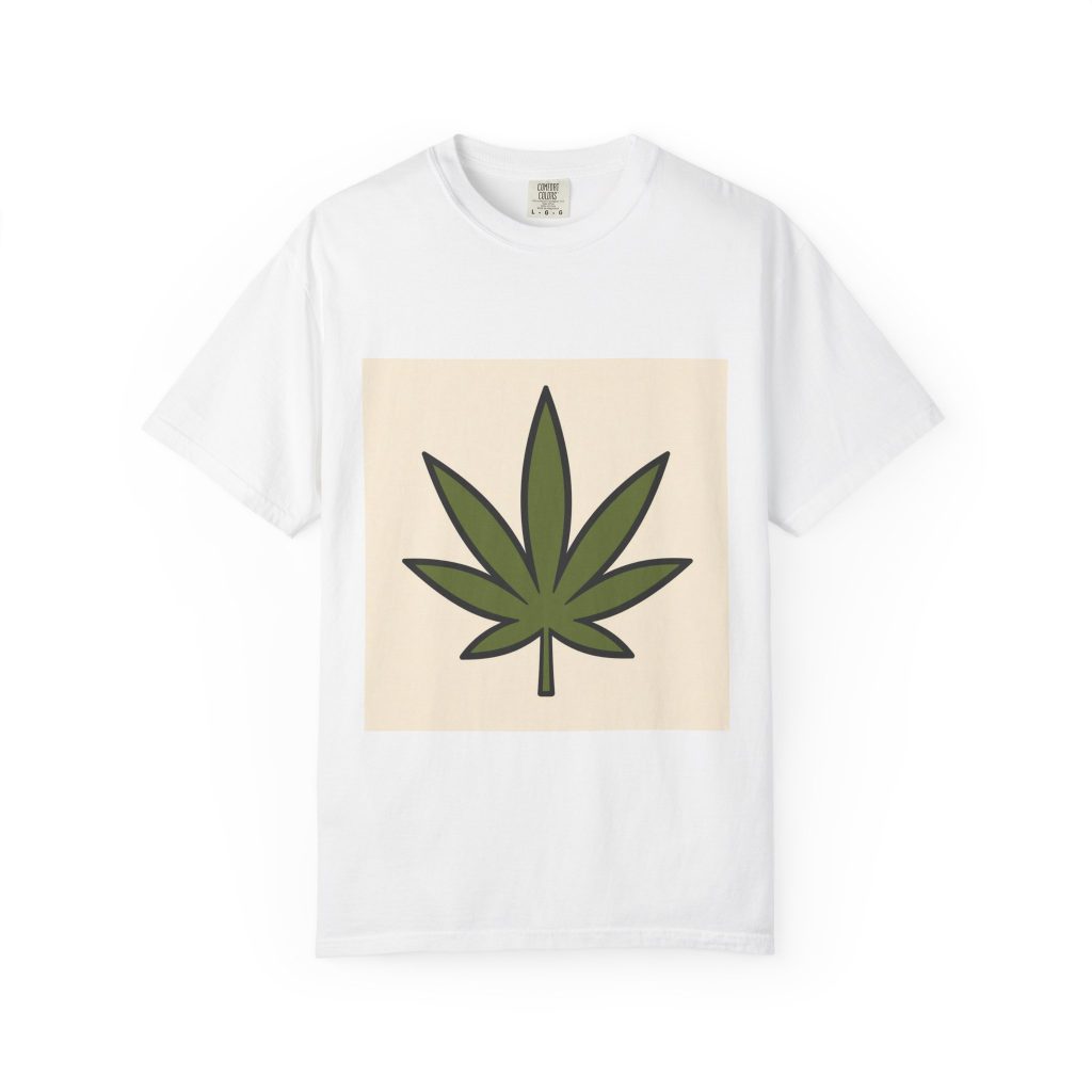 unisex Comfort Colors graphic tee featuring Seven Point Leaf cannabis streetwear art