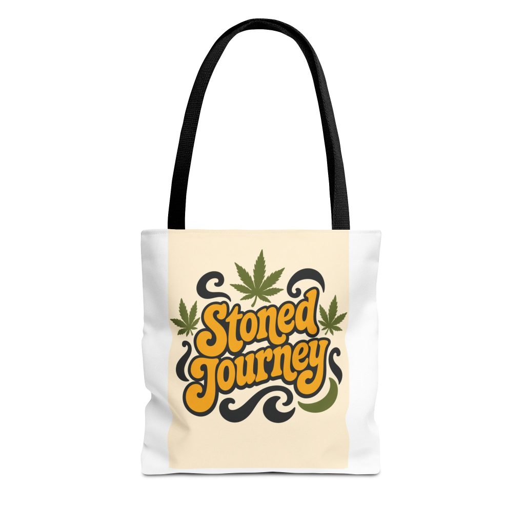 House Drop 10-1 canvas tote bag with Stoned Journey graphic