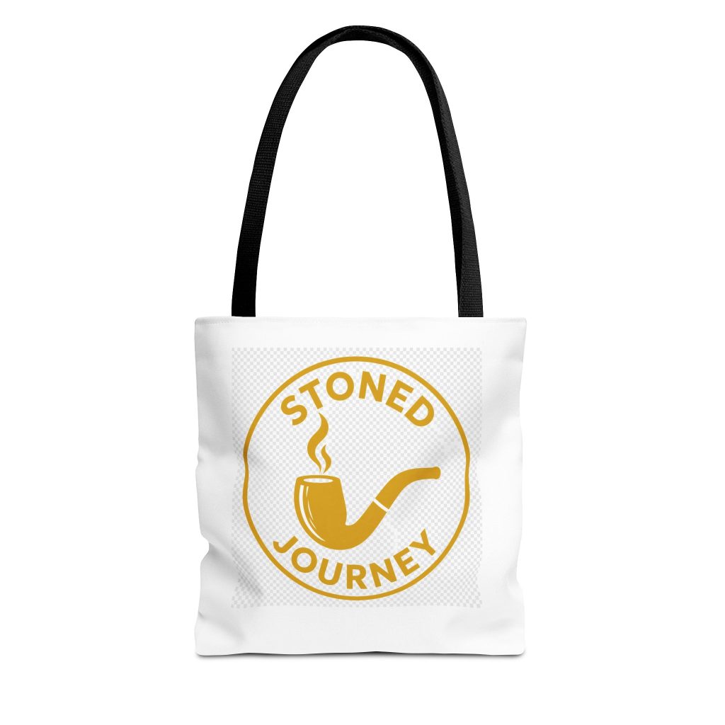 House Drop 14-5 canvas tote bag with Stoned Journey graphic