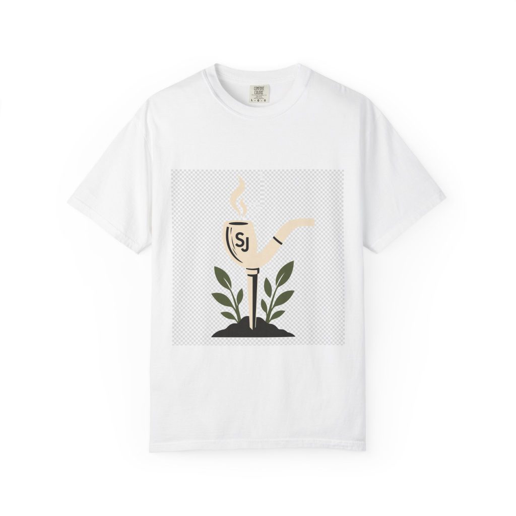 unisex Comfort Colors graphic tee featuring Pipe Garden Stake cannabis streetwear art