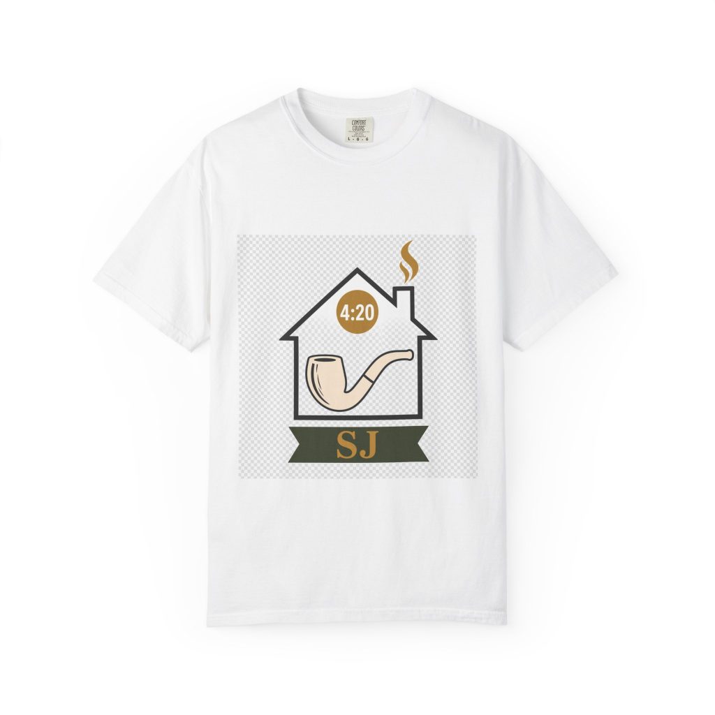 unisex Comfort Colors graphic tee featuring Pipe 420 Mark cannabis streetwear art