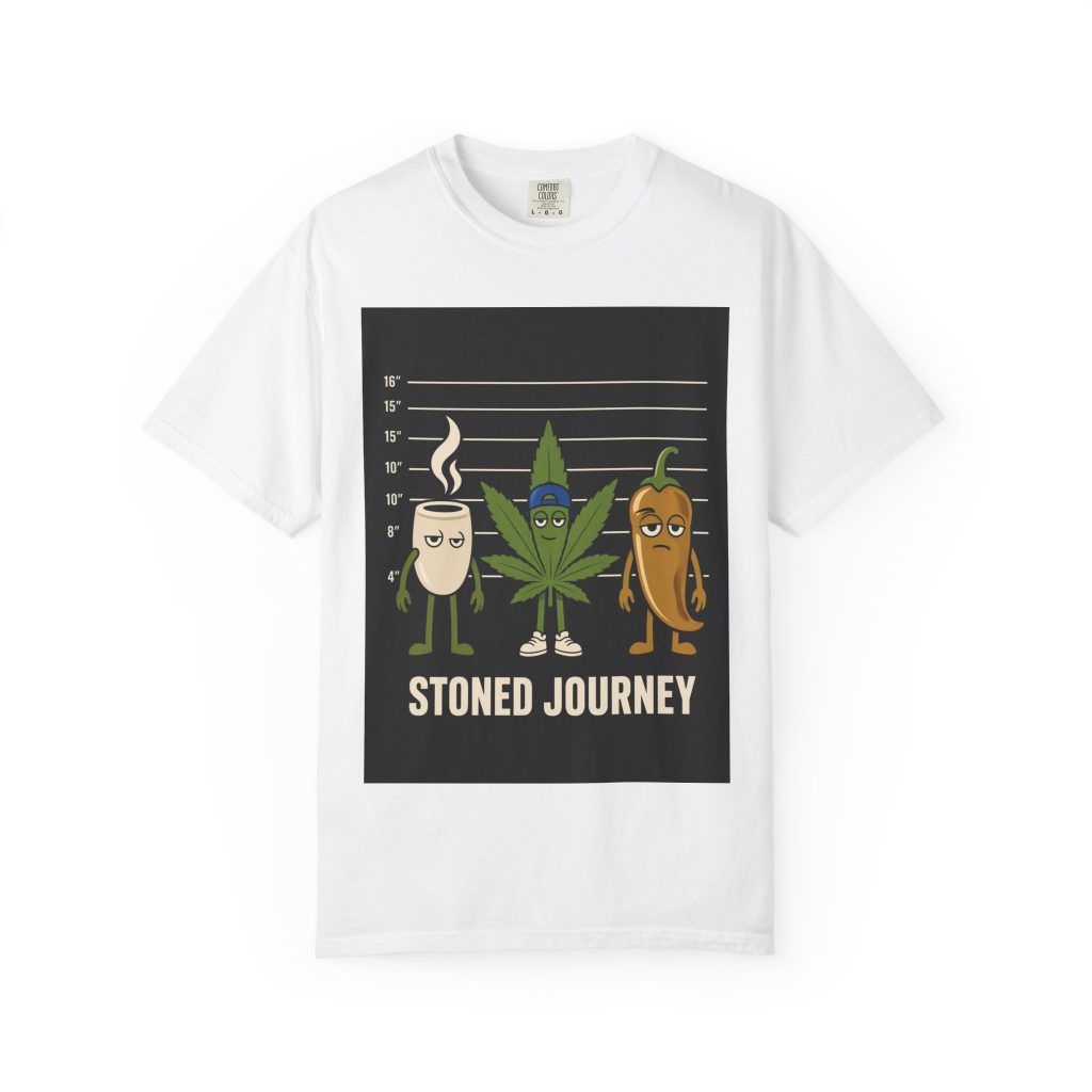 unisex Comfort Colors graphic tee featuring House Drop 8-5 cannabis streetwear art
